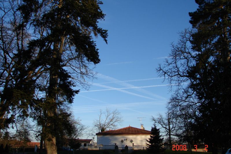 Over the neighbor's house.