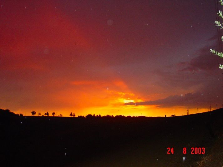 Sunset during thunderstorm