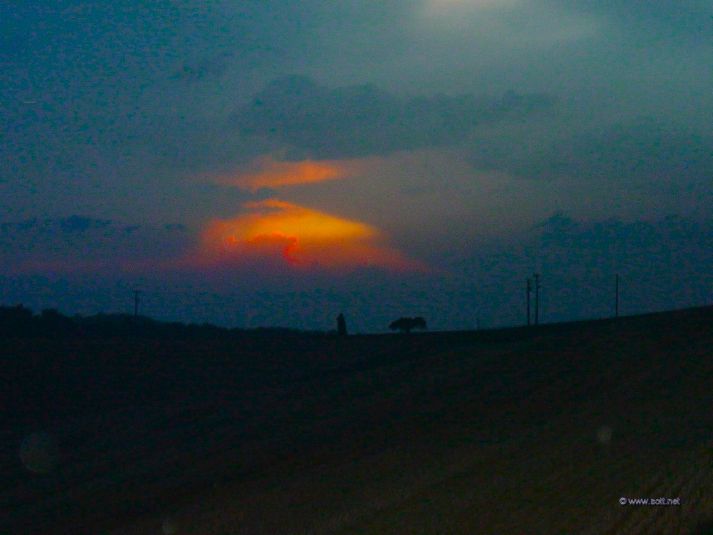 Sunset during a storm.