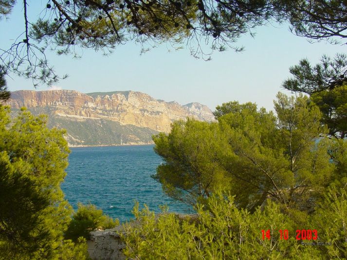 View of Cap Canaille from calanques near Cassis