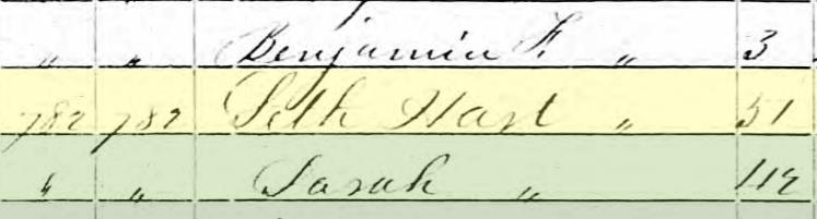 Census 1850 Ohio Seth Hart Knight