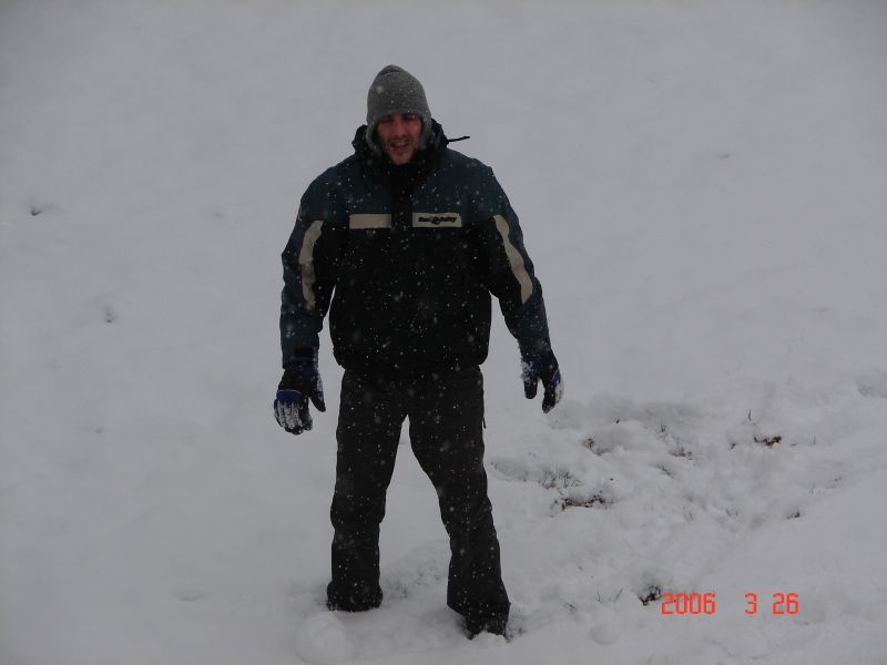 Joe in the Snow at Chateau Saint Martin