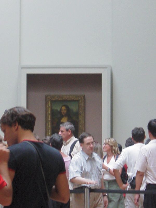 It's against the rules to photograph the Mona Lisa, but we managed to sneak one from a distance...